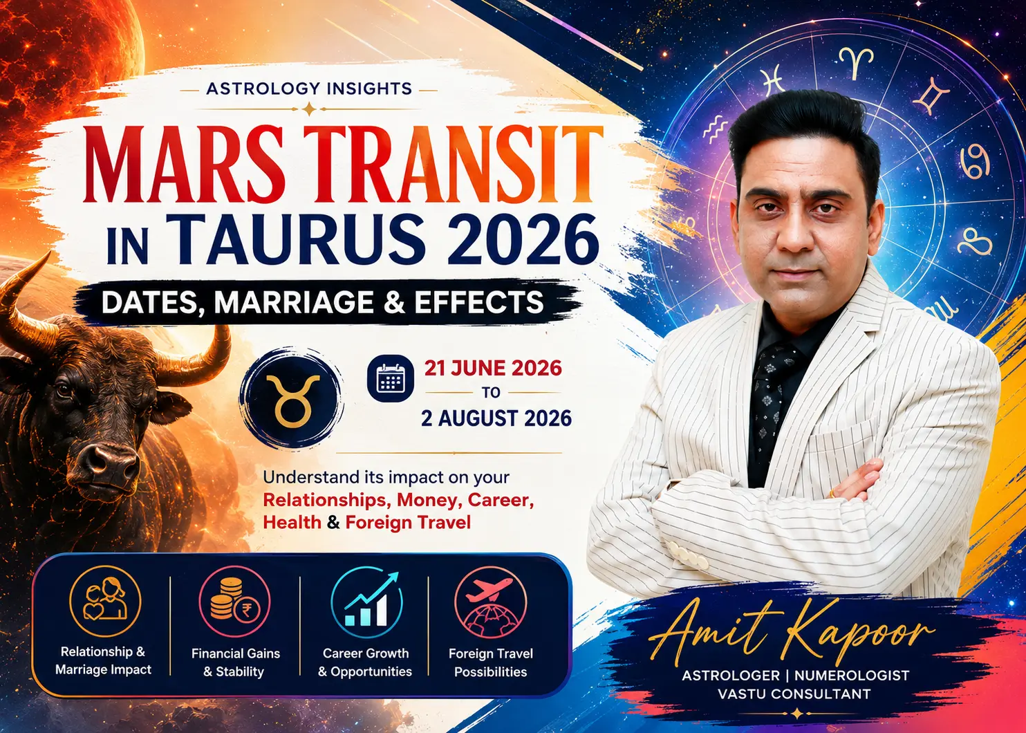 Mars Transit in Taurus 2026: Dates, Marriage & Effects