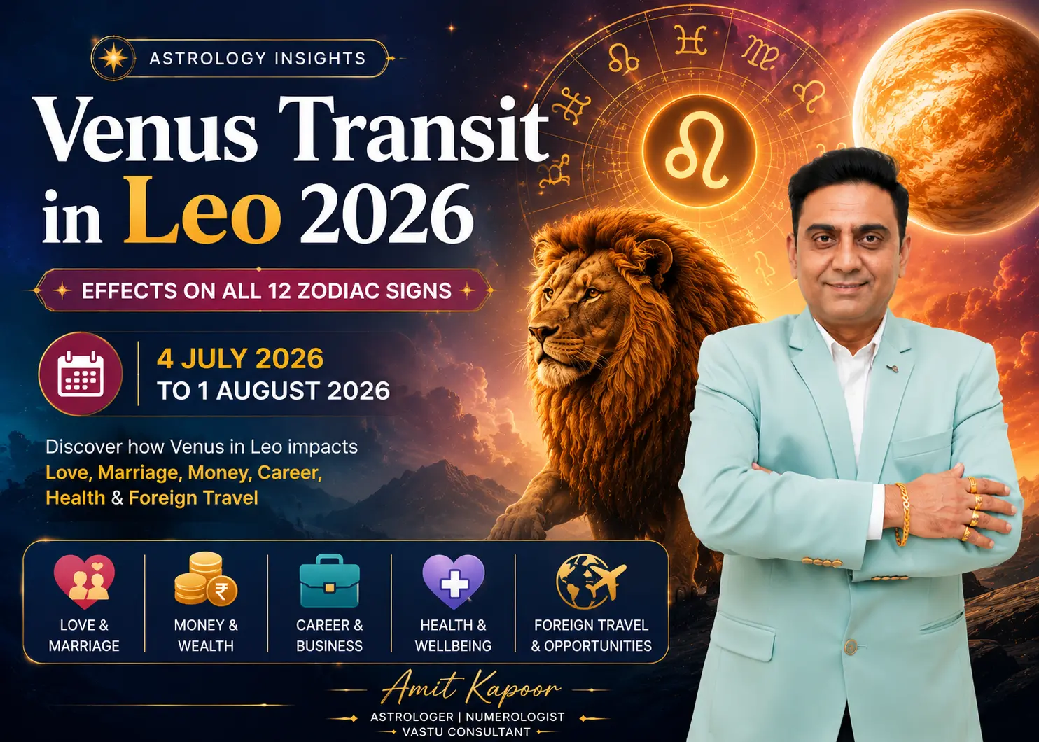 Venus Transit in Leo 2026: Effects on All 12 Zodiac Signs