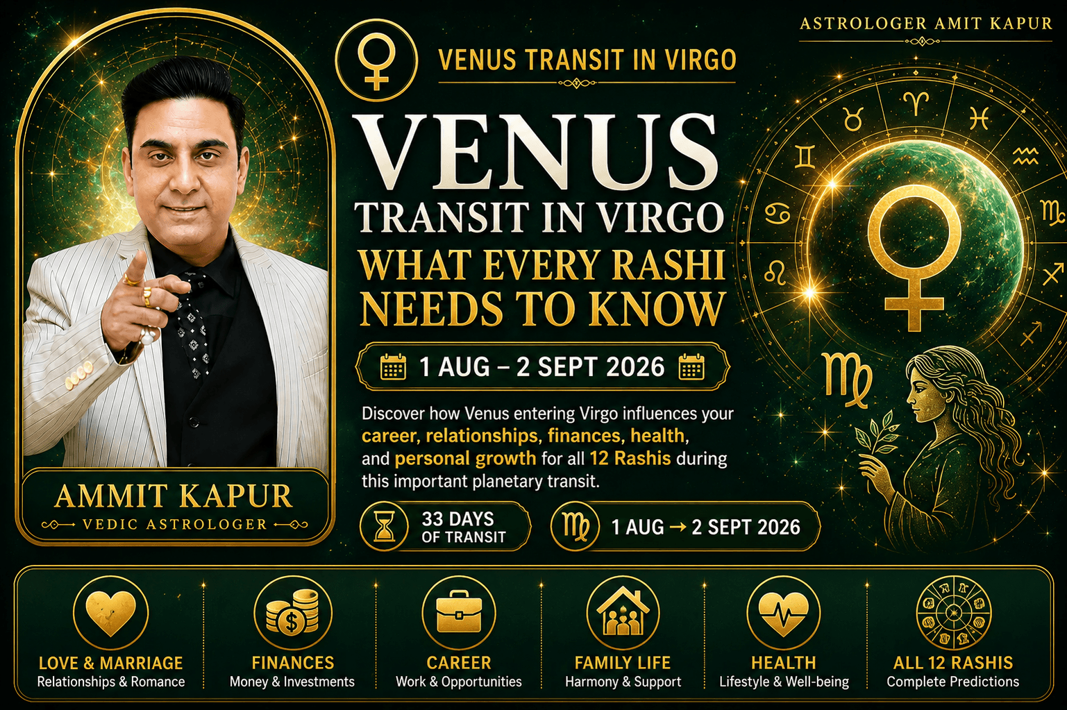 Venus Transit in Virgo: What Every Rashi Needs to Know (1 Aug – 2 Sept 2026)