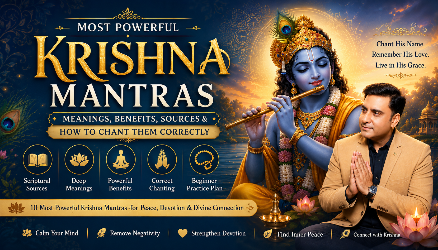 Powerful Krishna Mantras: Meanings, Benefits, Sources & How to Chant Them Correctly