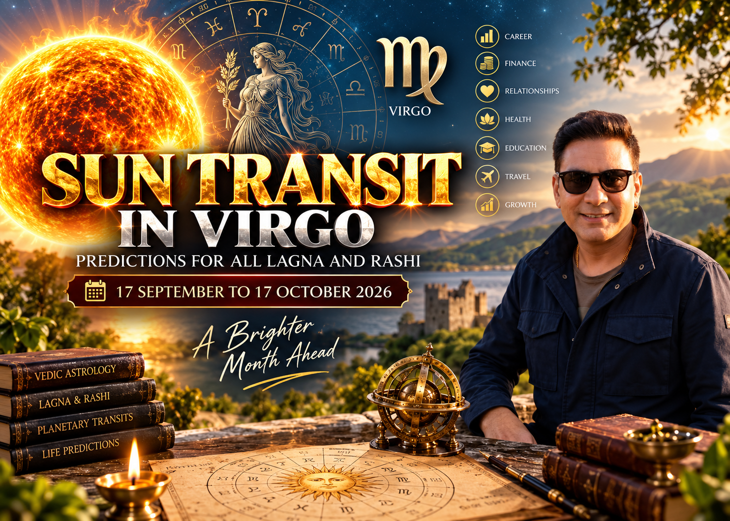 Sun Transit in Virgo From17 September to 17 October 2026 For All Asc\Moon Sign
