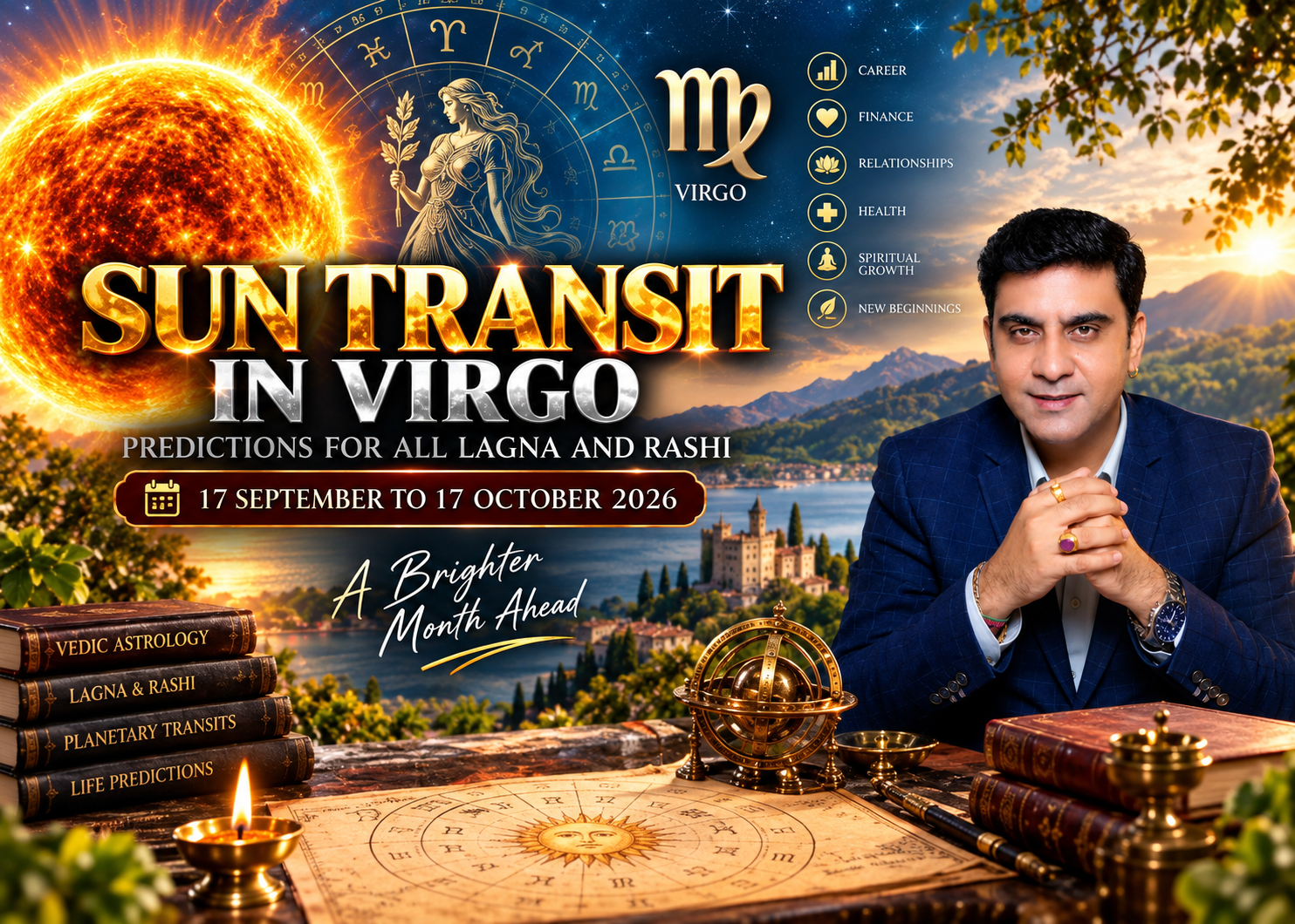 Sun Transit in Virgo From17 September to 17 October 2026 For All Asc\Moon Sign