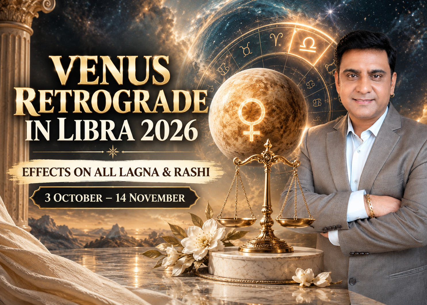 Venus Retrograde in Libra 2026: Effects on All Lagna and Rashi (3 October to 14 November)