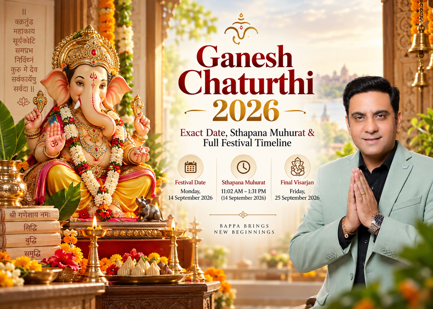 Ganesh Chaturthi 2026: Exact Date, Sthapana Muhurat & Full Festival Timeline