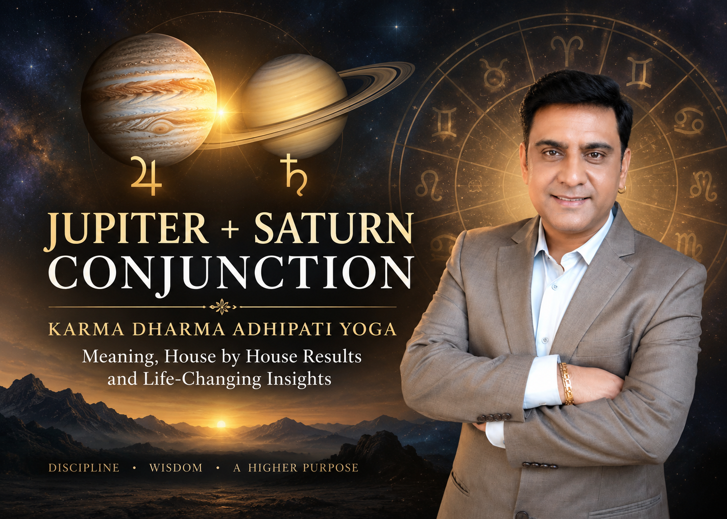 Jupiter+Saturn Conjunction in Birth Chart: House-Wise Effects From Lagna to Dwadash Bhav