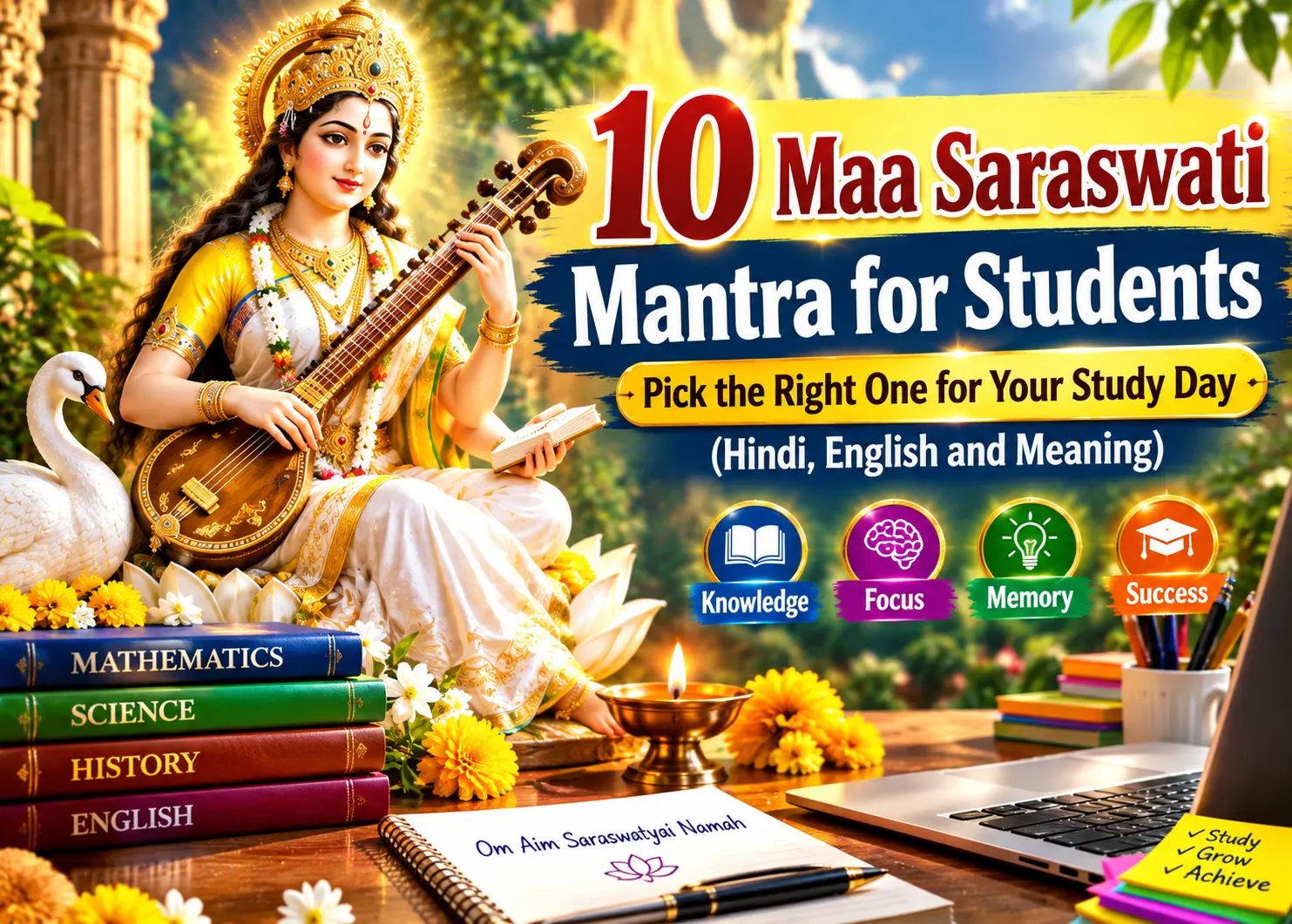 10 Maa Saraswati Mantra for Students to Gain Knowledge and Education
