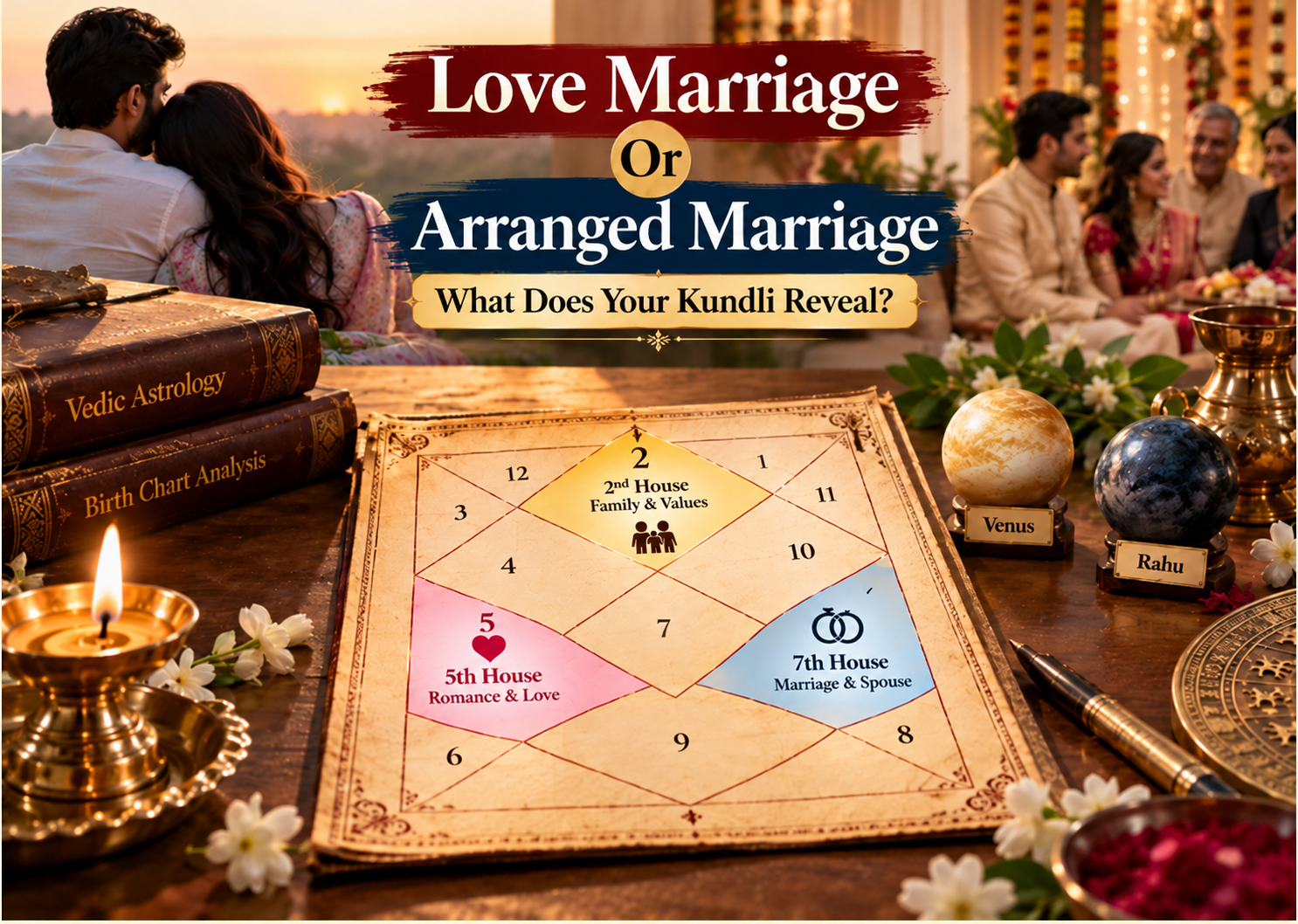 Love Marriage or Arranged Marriage in Astrology: What Does Your Kundli Reveal?